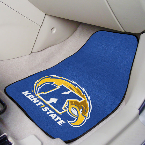 Kent State Golden Flashes Front Carpet Car Mat Set - 2 Pieces