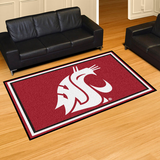 Washington State Cougars 5ft. x 8 ft. Plush Area Rug