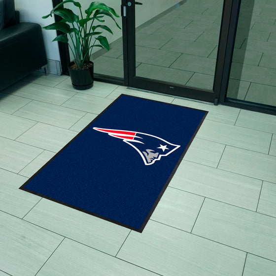 New England Patriots 3X5 High-Traffic Mat with Durable Rubber Backing - Portrait Orientation