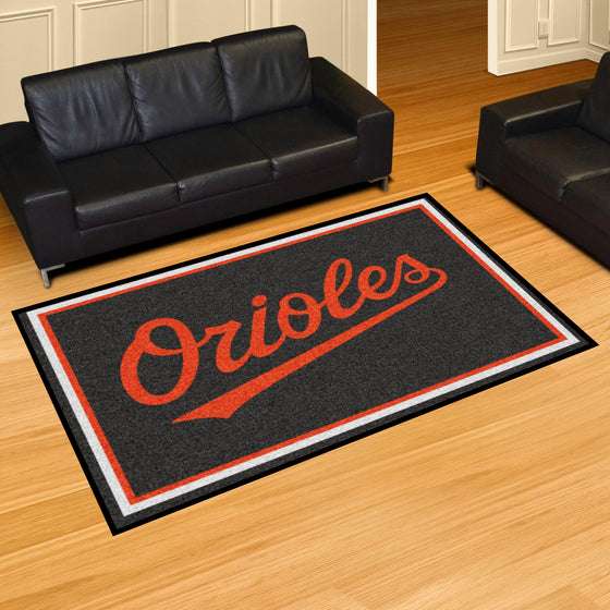 Baltimore Orioles 5ft. x 8 ft. Plush Area Rug