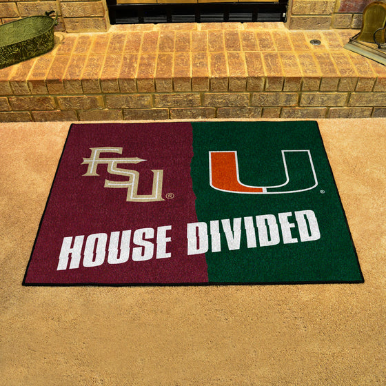 House Divided - Florida State / Miami House Divided House Divided Rug - 34 in. x 42.5 in.