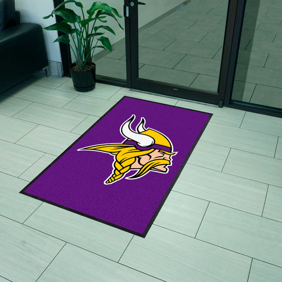 Minnesota Vikings 3X5 High-Traffic Mat with Durable Rubber Backing - Portrait Orientation