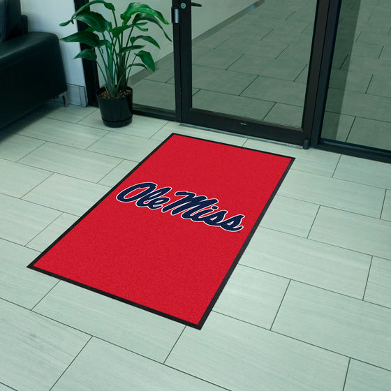 Ole Miss 3X5 High-Traffic Mat with Durable Rubber Backing - Portrait Orientation