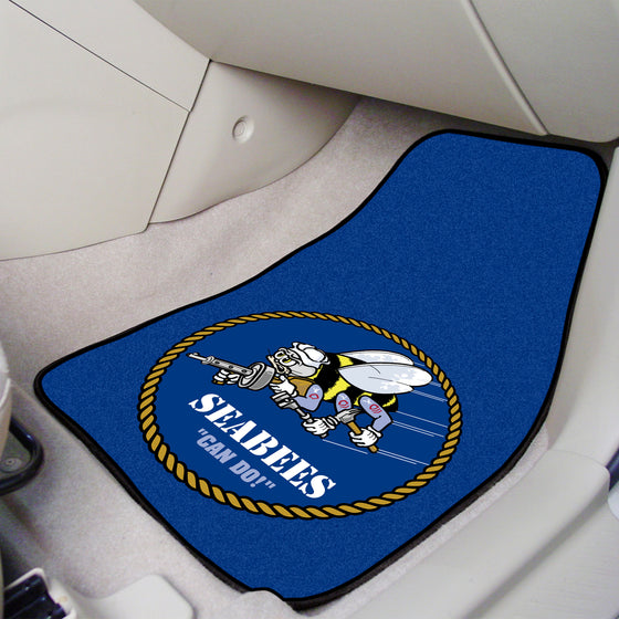 U.S. Navy Front Carpet Car Mat Set - 2 Pieces, Seabees