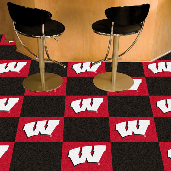 Wisconsin Badgers Team Carpet Tiles - 45 Sq Ft.