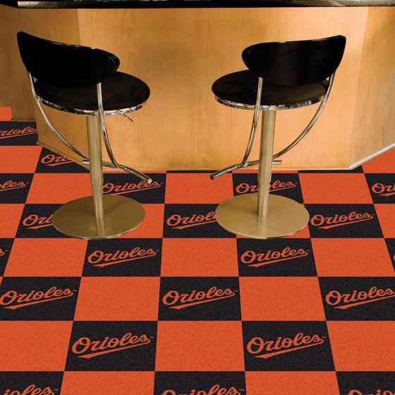 Baltimore Orioles Team Carpet Tiles - 45 Sq Ft.