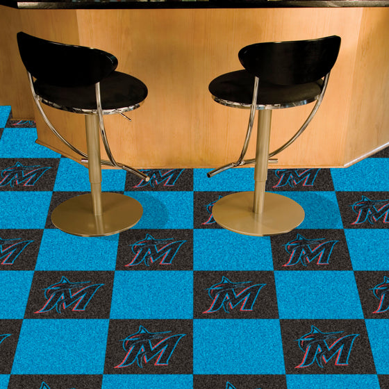 Miami Marlins Team Carpet Tiles - 45 Sq Ft.