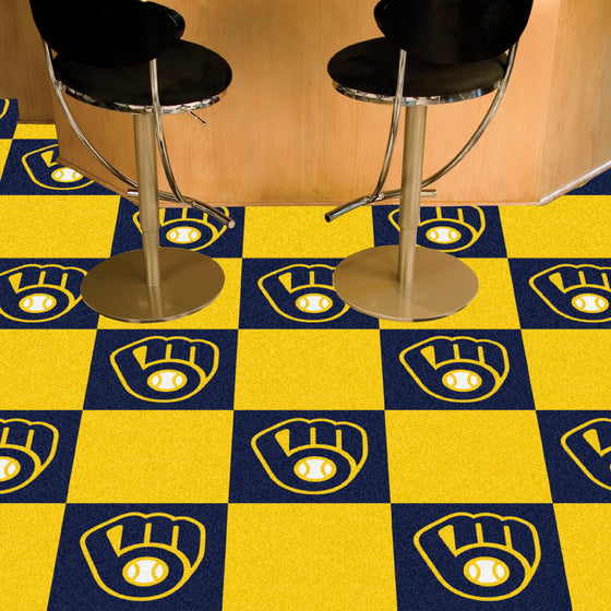 Milwaukee Brewers Team Carpet Tiles - 45 Sq Ft.