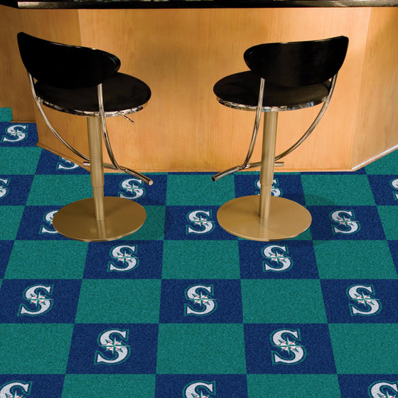 Seattle Mariners Team Carpet Tiles - 45 Sq Ft.