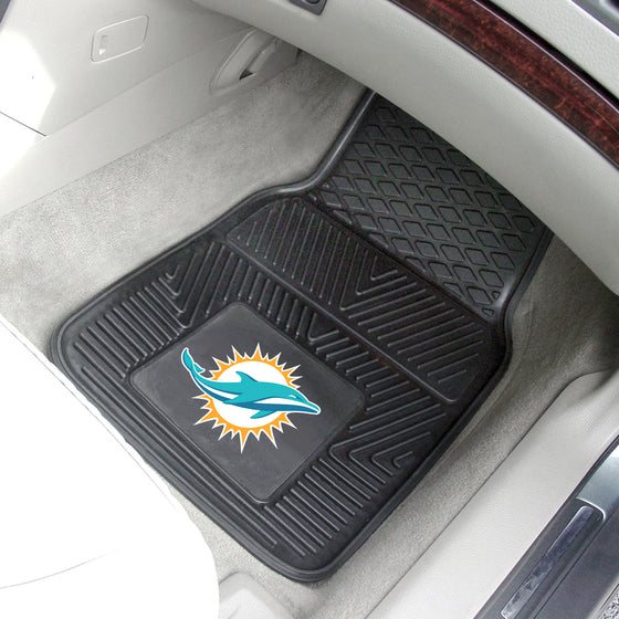 Miami Dolphins Heavy Duty Car Mat Set - 2 Pieces