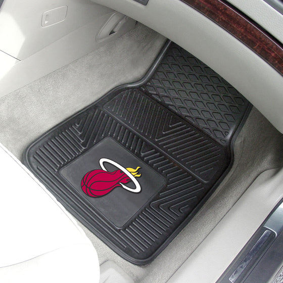 Miami Heat Heavy Duty Car Mat Set - 2 Pieces