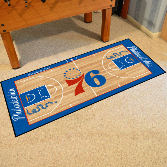 Philadelphia 76ers Large Court Runner Rug - 30in. x 54in.