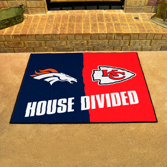 NFL House Divided - Broncos / Chiefs House Divided Rug - 34 in. x 42.5 in.