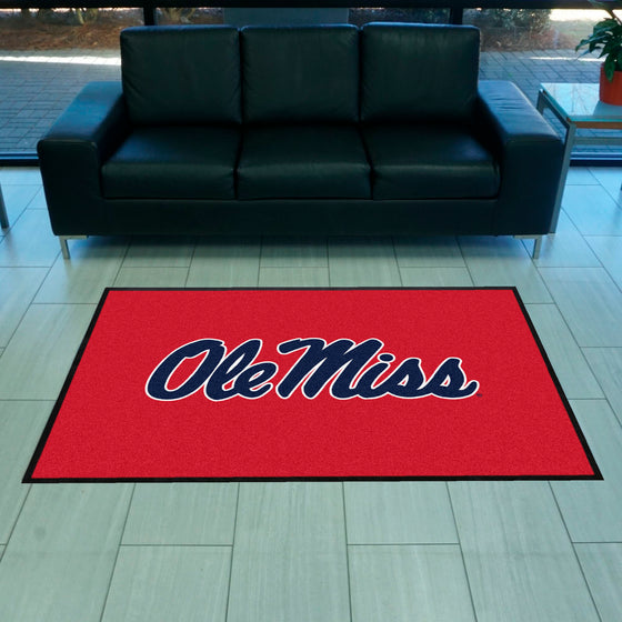 Ole Miss4X6 High-Traffic Mat with Durable Rubber Backing - Landscape Orientation