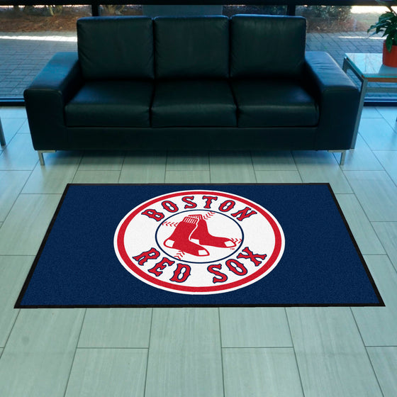 Boston Red Sox 4X6 High-Traffic Mat with Durable Rubber Backing - Landscape Orientation