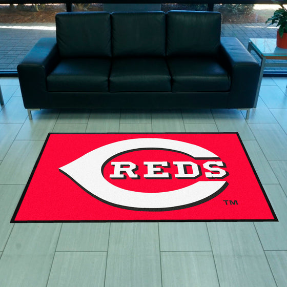 Cincinnati Reds 4X6 High-Traffic Mat with Durable Rubber Backing - Landscape Orientation