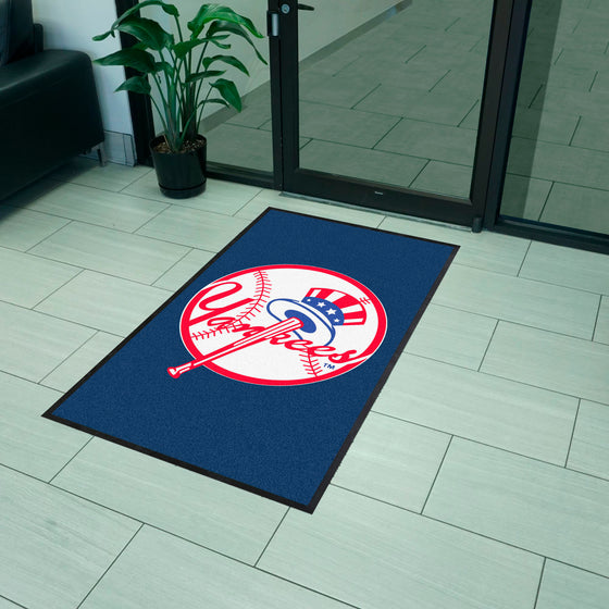 New York Yankees 3X5 High-Traffic Mat with Durable Rubber Backing - Portrait Orientation