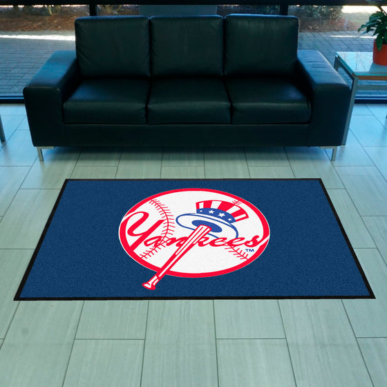 New York Yankees 4X6 High-Traffic Mat with Durable Rubber Backing - Landscape Orientation