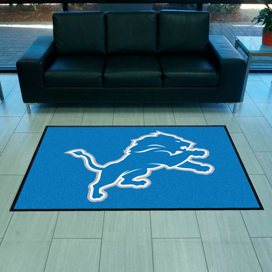 Detroit Lions 4X6 High-Traffic Mat with Durable Rubber Backing - Landscape Orientation