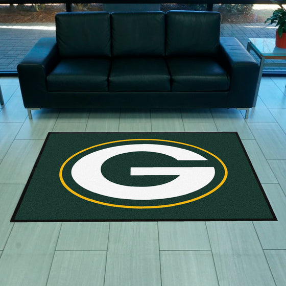 Green Bay Packers 4X6 High-Traffic Mat with Durable Rubber Backing - Landscape Orientation