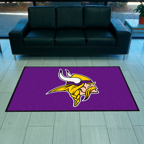 Minnesota Vikings 4X6 High-Traffic Mat with Durable Rubber Backing - Landscape Orientation