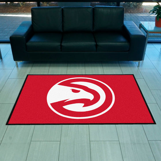 Atlanta Hawks 4X6 High-Traffic Mat with Durable Rubber Backing - Landscape Orientation