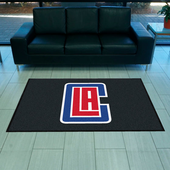 Los Angeles Clippers 4X6 High-Traffic Mat with Durable Rubber Backing - Landscape Orientation