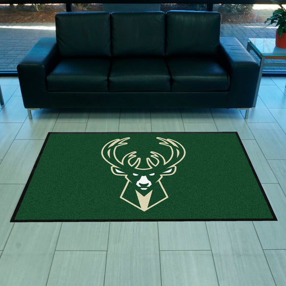 Milwaukee Bucks 4X6 High-Traffic Mat with Durable Rubber Backing - Landscape Orientation