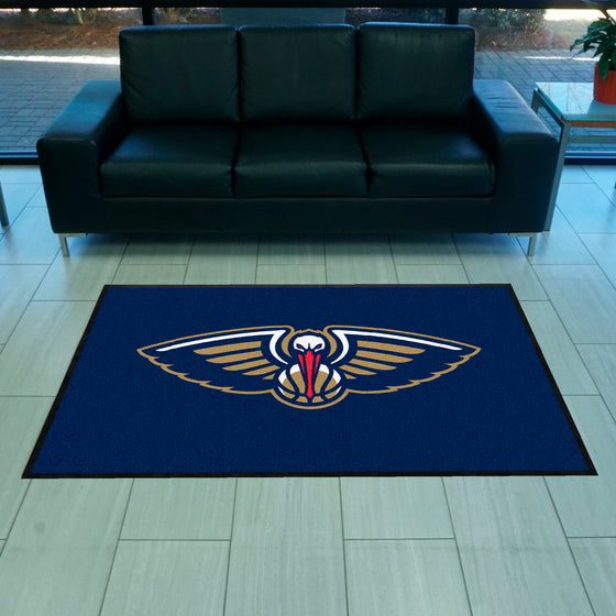 New Orleans Pelicans 4X6 High-Traffic Mat with Durable Rubber Backing - Landscape Orientation