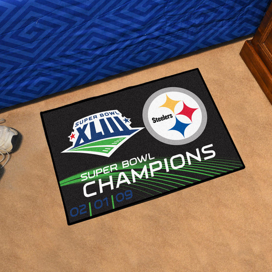 Pittsburgh Steelers Starter Mat Accent Rug - 19in. x 30in., 2009 Super Bowl XLIII Champions