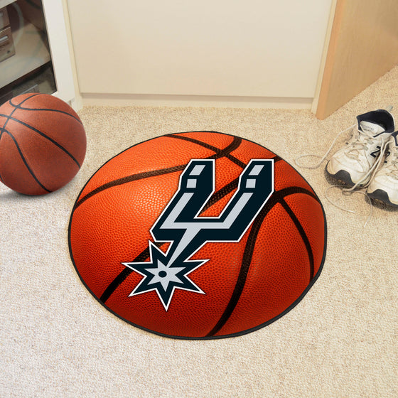 San Antonio Spurs Basketball Rug - 27in. Diameter