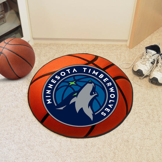 Minnesota Timberwolves Basketball Rug - 27in. Diameter