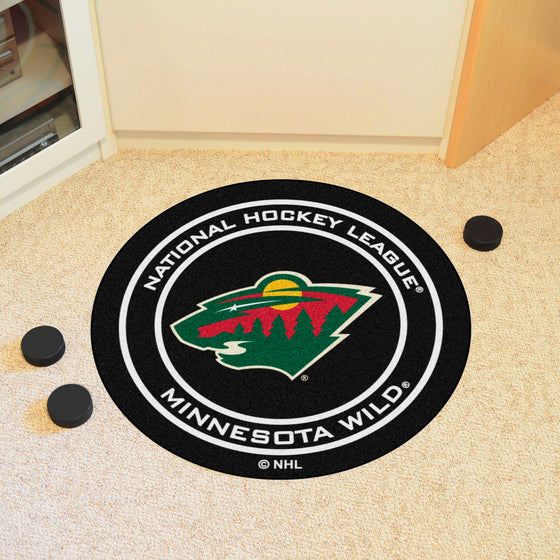 Minnesota Wild Hockey Puck Rug - 27in. Diameter