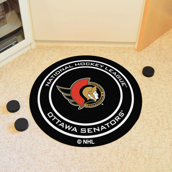 Ottawa Senators Hockey Puck Rug - 27in. Diameter