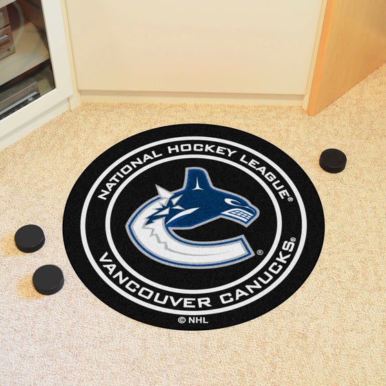 Vancouver Canucks Hockey Puck Rug - 27in. Diameter