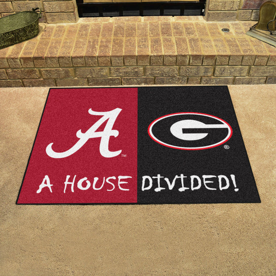 House Divided - Alabama / Georgia House Divided House Divided Rug - 34 in. x 42.5 in.