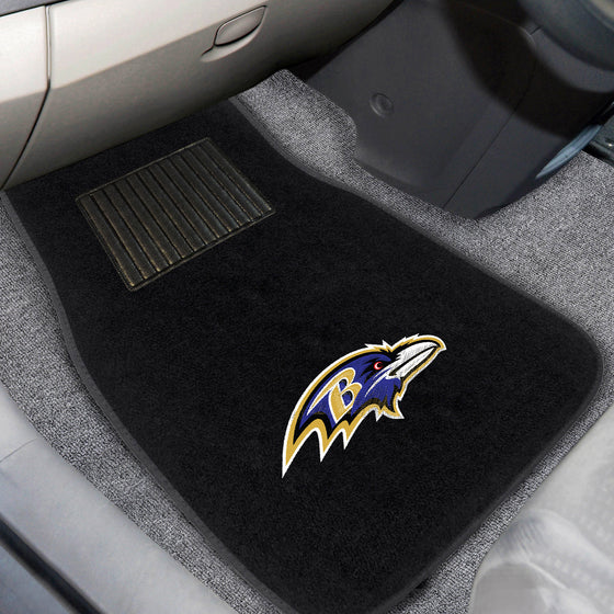 Baltimore Ravens Embroidered Car Mat Set - 2 Pieces