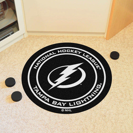 Tampa Bay Lightning Hockey Puck Rug - 27in. Diameter