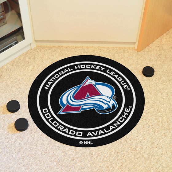 Colorado Avalanche Hockey Puck Rug - 27in. Diameter