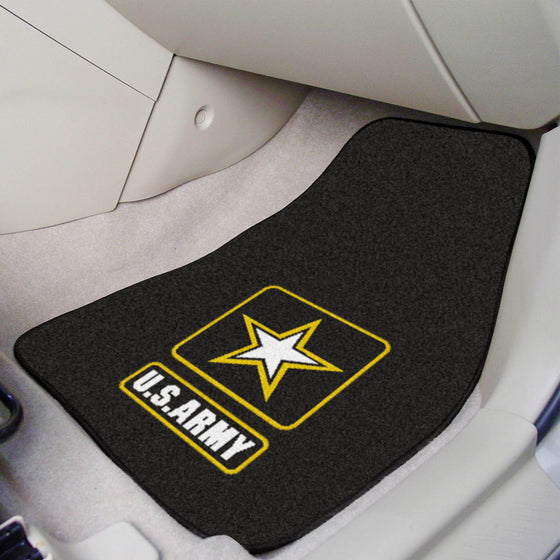 U.S. Army Front Carpet Car Mat Set - 2 Pieces, Black