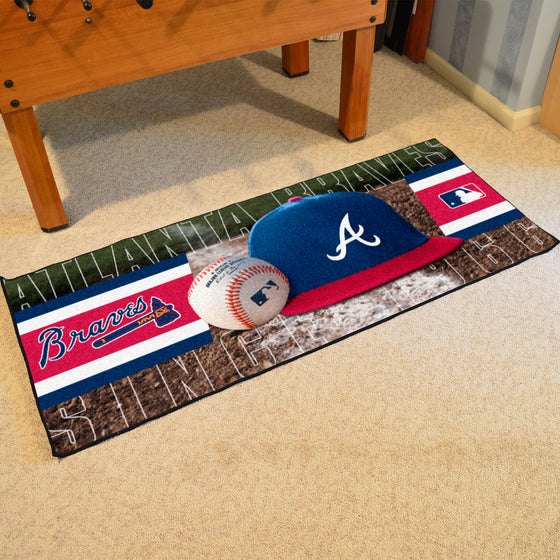 Atlanta Braves Baseball Runner Rug - 30in. x 72in.