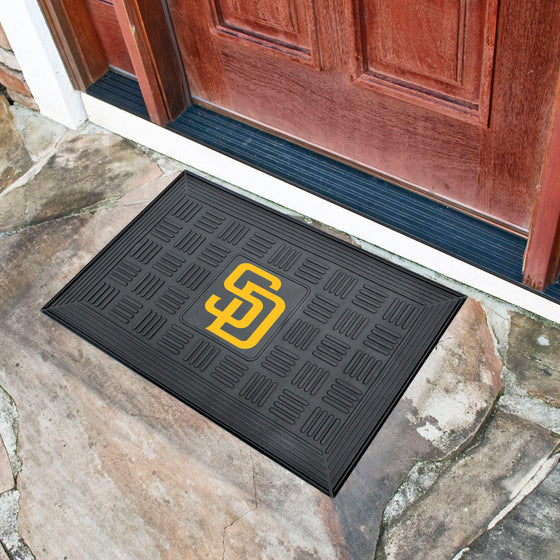 San Diego Padres Heavy Duty Vinyl Medallion Door Mat - 19.5in. x 31in.