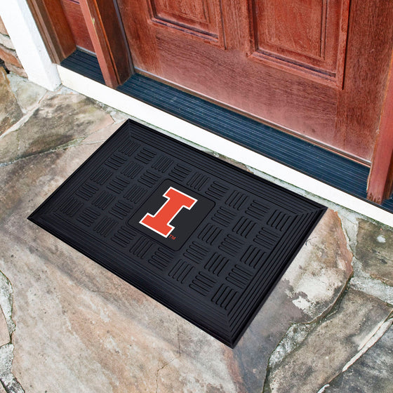 Illinois Illini Heavy Duty Vinyl Medallion Door Mat - 19.5in. x 31in.