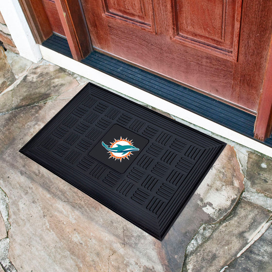 Miami Dolphins Heavy Duty Vinyl Medallion Door Mat - 19.5in. x 31in.