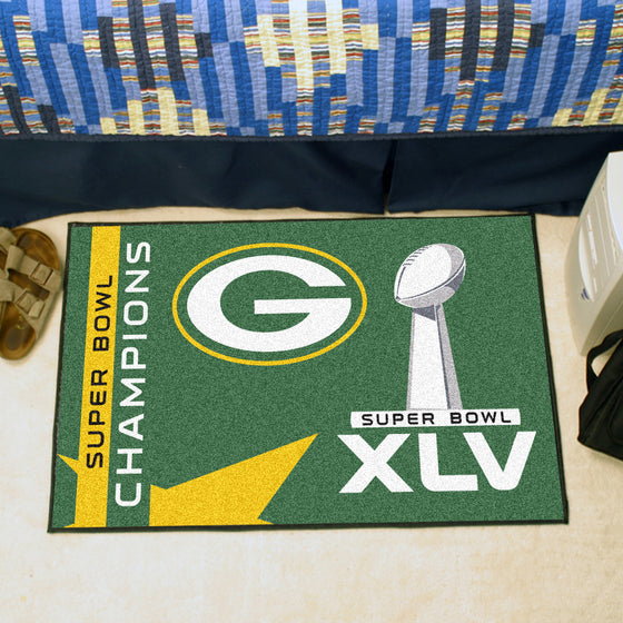 Green Bay Packers Starter Mat Accent Rug - 19in. x 30in., 2011 Super Bowl XLV Champions