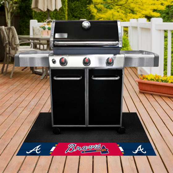 Atlanta Braves Vinyl Grill Mat - 26in. x 42in.