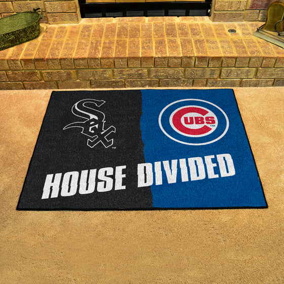 MLB House Divided - White Sox / Cubs House Divided Rug - 34 in. x 42.5 in.