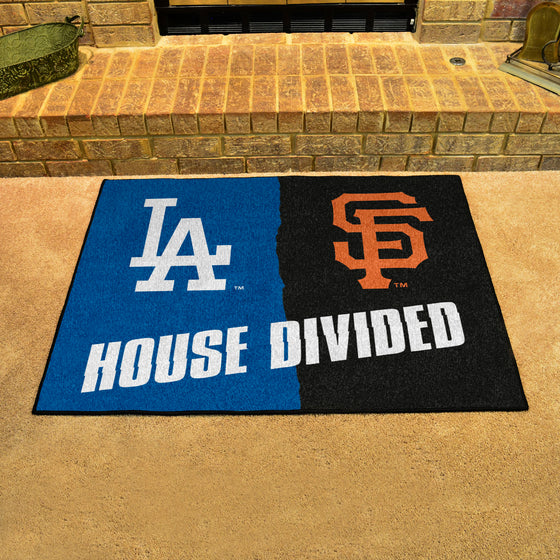 MLB House Divided - Dodgers / Giants House Divided Rug - 34 in. x 42.5 in.