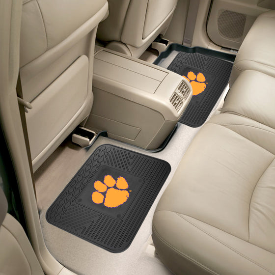 Clemson Tigers Back Seat Car Utility Mats - 2 Piece Set