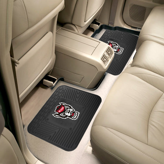 NC State Wolfpack Back Seat Car Utility Mats - 2 Piece Set